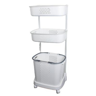 China New Multi-Scene Convenient Space-Saving Laundry Bags and Baskets Casual with 3-Layer Storage Plastic Rack for sale