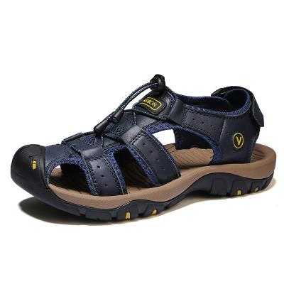 China New Arrival Flat Comfortable Design Sports Leather Lightweight Waterproof Sandals Men's Flat Sandals for sale