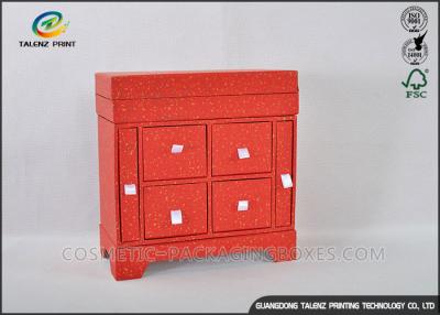 China Red Cabinet Shaped Jewelry Gift Boxes With Large Capacity Jewelry Storage for sale