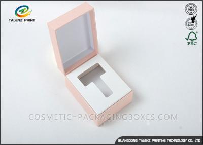 China Pink Square Jewelry Gift Boxes Silver Stamped Logo Finishing For Earing Ring for sale