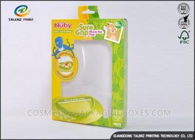 China Green / Yellow Foldable Gift Boxes Eco Friendly PVC Window For Children Bowl for sale