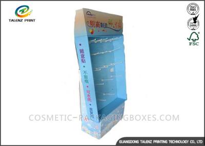 China Advertising Cardboard Stand Up Display , Cardboard Display Shelves Sky Blue Appearance for sale