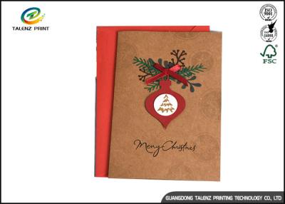 China Handmade Brown Kraft Paper Chrismas Greeting Cards Offset Printing for sale