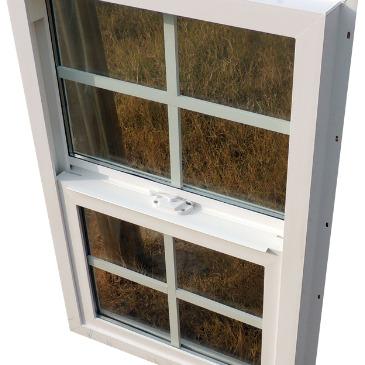 China Magnetic screen black color upvc double hung window with cheap price for sale