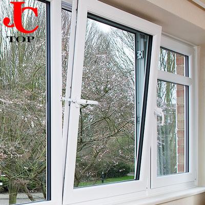 China High quality upvc profile tilt and turn bearing glass windows for sale