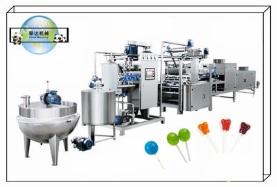 China Professionelle Hard Candy Lollipop Produktionslinie 150KG/300KG pro Stunde Automatisch 15-50KW zu verkaufen