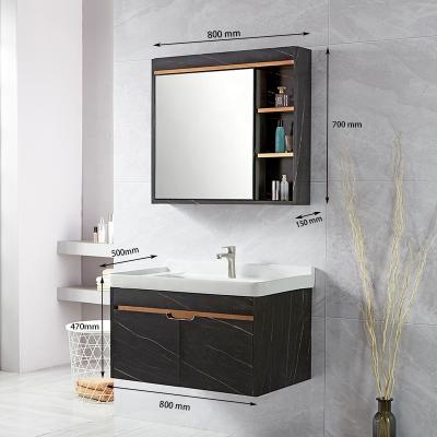 China New Style Environmental Friendly Kaved Bathroom Cabinet 304 Stainless Steel Wash Basin Bathroom Cabinet for sale