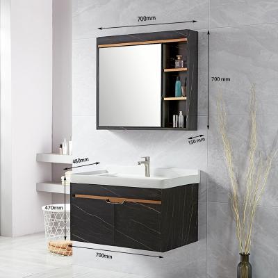 China Kaved Modern Wall Mounted Environmentally Friendly Bathroom Furniture Shower Sink Stainless Steel Vanity Cabinet for sale