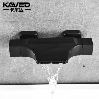 China With Bathtub Black Waterfall Mixer Tap Modern Brass Cold And Hot Sliding Bar Ware Faucet for sale