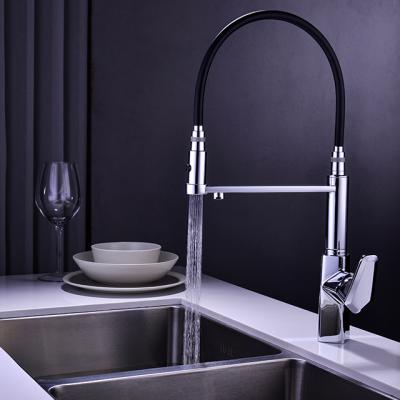 China Metered Faucets Commercial 304 Stainless Steel Single Lever Kitchen Faucet Pull Out for sale