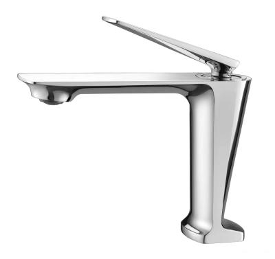 China Metered Faucets KAVED Chrome Plated Brass Bathroom Vanity Faucet Seated Copper Basin Faucet With Built-in Valve Core Hole High Quality Faucet for sale