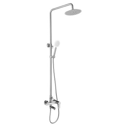 China With Slide Bar Bathroom 304 Stainless Steel Shower Faucet Set Luxury Rain Shower Mixer KAVED With Hand Shower for sale