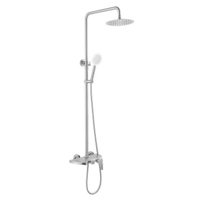 China With Sliding Bar KAVED 3 Ways Brushed Nickel Wall Mounted Rainfall Bathroom Shower Faucet Set Hand Shower Mixer for sale