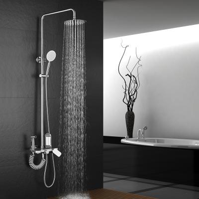 China With Slide Bar Hotel Shower Faucet Set Rainfall Waterfall Bathroom Shower System for sale