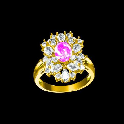 China ODM Ruby Engagement Ring For Women Romantic Natural Red Ruby Ladies Ring 18K Gold Ring OEM for sale