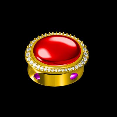 China Romantic Gemstone Jewelry Wedding Engagement Ring Fine Red Natural Red 18k Gold for sale