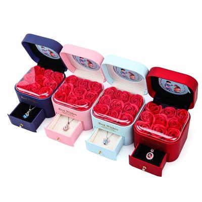 China Newest Luxury Jewelry Set Drawer Jewelry Packaging Box Rose Jewelry Box for sale