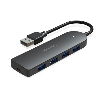 China Multiple Computers Xfanic OEM ODM 5 In 1 Port Hub Adapter USB A 4 USB 3.0 Hub With Mic for sale