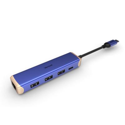 China RJ45 + PD Xfanic Aluminum Alloy Shell USB 3.0 Hub Type C Powered PD USB C Port Fast Charging Hub for sale