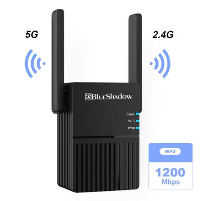 China Hot sale 1200M stable signal 2 DdBi omnidirectional antennas 5g coverage external wide wifi booster 1200Mbps repeater for sale