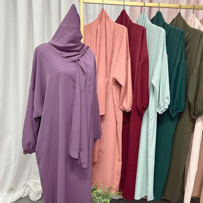 China Wholesale Breathable Breathable Plus Size High Quality Muslim Dress Turkish Abaya With Hijab No Belt for sale