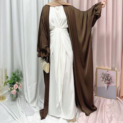 China Late Summer 2022 Muslim Breathable Solid Breathable Dubai Abaya Dress Woman Open for sale