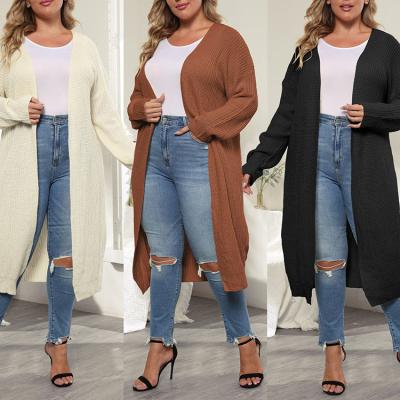 China Solid casual open front long anti-pilling sweaters plus size L-3XL cardigan sweater coat for woman for sale