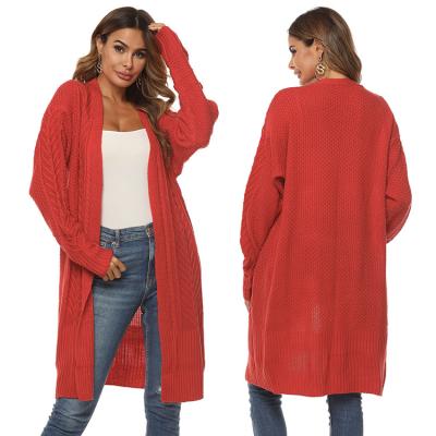 China Anti-pilling cardigan 2020 autumn casual loose winter sweater red anti-pilling long for sale