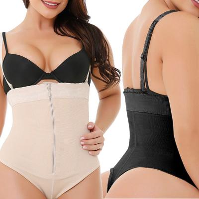 China Antibacterial 6XL Antibacterial Plus Size High Waist Panties Shapewear Short Zipper Front Jumpsuit for sale