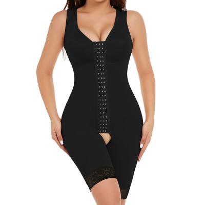 China Size S-XXXL Sexy Black Antibacterial Antibacterial Plus Size Breasted Corset Top With Open Crotch Shapewear For Women for sale