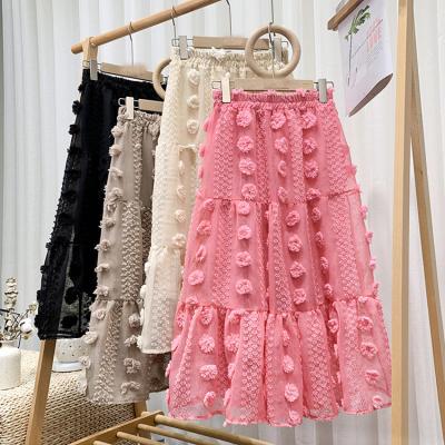 China 2021 Summer Breathable Style Spring Korea High Waists Pleated Cotton Skirts Womens for sale