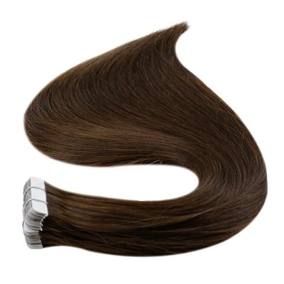 China Best Selling Full Shine Silky Straight Wave Hair 50 Grams 20 Pieces Color 4 Tape Dark Brown In Real Remy Human Hair Extensions for sale