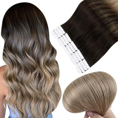 China Full Hair Tape Pieces 20 50 g Factory Direct Silky Straight Luxury Quality Wave Shine Balayage In Real Remy Human Hair Extensions for sale