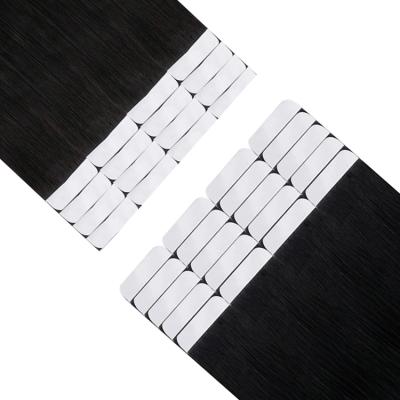 China Silky Straight Wave Full Shine Solid Black Color Tape In Hair 100% Hair Tape In Hair Extensions for sale