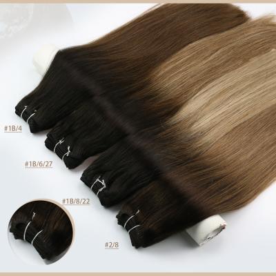 China Full Shine Balayage Highlight Color Silky Straight Double Wave Hair Weft Weave for sale