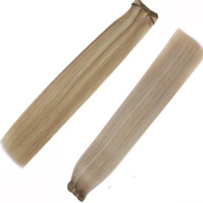 China Silky Straight Shine Full Highlight Blonde Color 100g Sew In Real Hair Weft Extension for sale