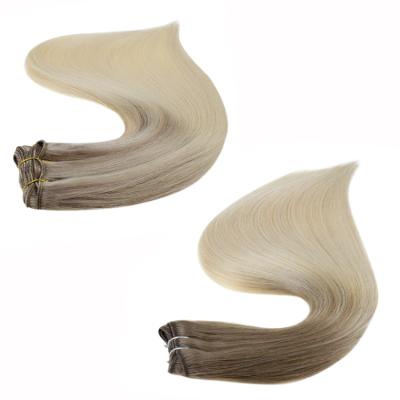 China Wholesale Blonde Remy Human Hair Weft Full Wave Balayage Extensions Hot Sale Silky Straight Shine for sale