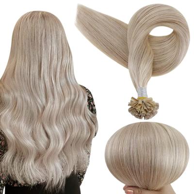 China Wholesale Blonde Sullpier Remy Human Hair Shine Silky Straight U Tip Full Wave Tip Hair Extensions #18/613 for sale