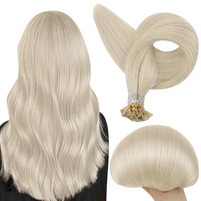 China U-tip Keratin Hair Extensions Silky Straight Blonde 14-24