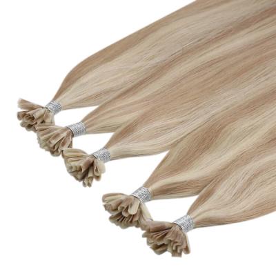 China Pure Virgin Human Hairs Full Shine Cuticle Aligned Human Hair Virgin U Tip Straight Blonde Hair Extensions for sale