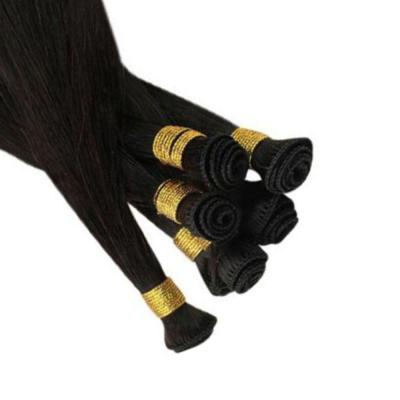 China 100%Human Hair Full Shine Hot Sale Natural Black Virgin Hair Hand Tied Hair Weft Extensions for sale