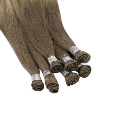 China Tangle Hair Full Shine Balayage Color Invisible Hair Bundles Extensions Virgin Hand Tied Weft Hair for sale