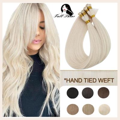 China Wholesale 100% Virgin Hair Extension Silky Straight Full Wave Shine Hand Tied Hair Weft Extension for sale