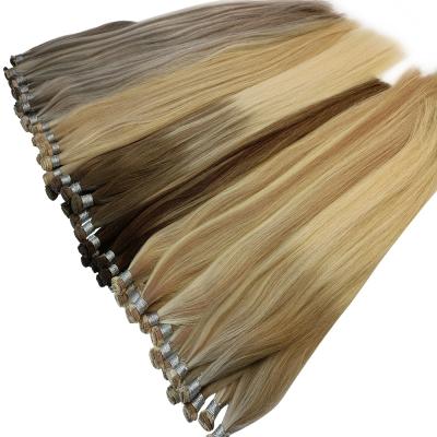 China Hot Selling Virgin Hair Silky Straight Full Wave Shine Design New Hand Tied Weft Extension for sale