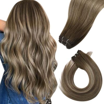 China #4/27/4 Color #4/27/4 Virgin Machine Hair Extensions Balayage Hair Bundle Full Straight Shine Salon Double Weft Weft for sale