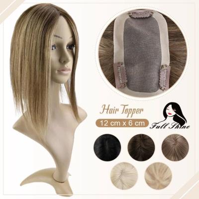 China Softest Full Factory Direct Brazilian Hair Topper #4/27/4 Balayage Brown 12*6cm Remy Toppers For Women for sale