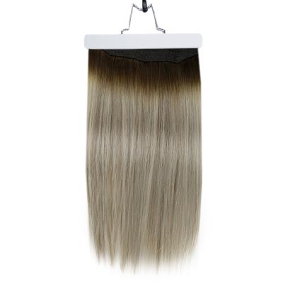 China Best Selling Extensions Balayage #3/8/22 Remy Human Hair Halo Full Wave Silky Straight Shine Halo Hair Extension for sale