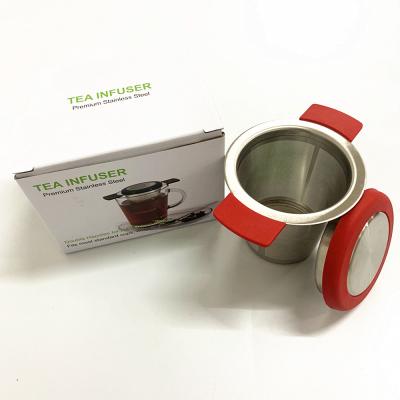 China Sustainable Reusable Extra Fine Mesh Brewing Tea Filter 304 Stainless Steel Mesh Teapot Loose Tea Infuser for sale