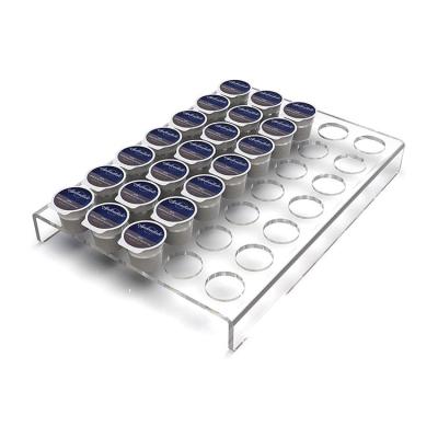 China Viable Acrylic Organizer Nespresso K Cup Coffee Stand Holder Custom 24-35 Coffee Capsule Storage Holder for sale