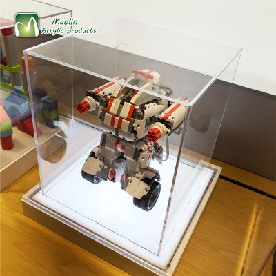 China Mordern 2018 Wholesale Toy Display Case with Clear Space Acrylic High Quality Toy Display Stand LED Base for sale